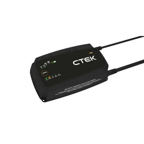 Ctek M25 Autobatterie-Ladegerät 25A für große Batterien - Automatisches Ladegerät für 12V Batterien bis 500Ah, ideal für Lithium-Ionen. Tragbar und benutzerfreundlich – perfekt für den Einsatz im Fahrzeug.