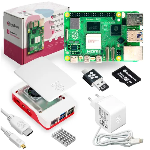 Raspberry Pi 5 Starterkit mit 64GB microSDHC - Einplatinenrechner - Komplettes Set für sofortige Projekte mit Raspberry Pi 5, inklusive Gehäuse, Netzteil und Zubehör für Einsteiger und Fortgeschrittene.