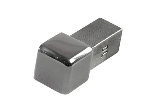 Fuchs Design Fliesenschiene Ecke Endstück Professional 8 mm Quadratprofil V2A Edelstahl glänzend
