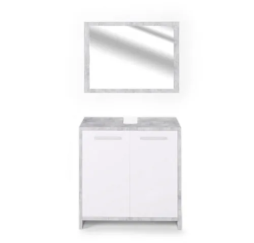 Vicco Badmöbel-Set Kiko, Beton/Weiß von Vicco