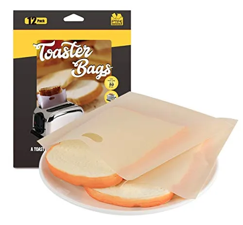 ilauke 12 Stückk Antihaft-Toasterbeutel Wiederverwendbar Antihaftbeschichtung Toastbeutel 16 x 16.5 cm Hitzebeständig Toasttaschen Toastbags für Gebäck Sandwich Pizzastücke Gegrillte Chicken Nugget