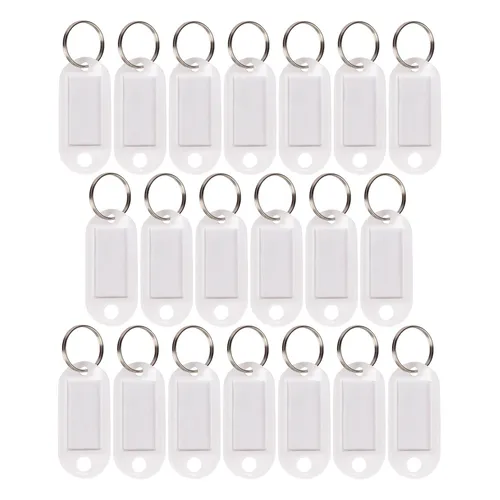 100x Schlüsselanhänger beschriftbar in weiß von eSpring