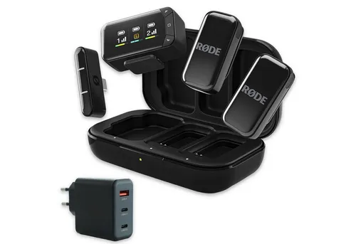 RØDE Wireless Micro Camera Kit - Mikrofon-System mit Ladegerät - Vielseitiges Mikrofon-System für Kameras und Smartphones, inklusive Ladecase und USB-C Empfänger. Ideal für professionelle Audioaufnahmen und einfach in der Handhabung.