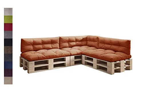 sunnypillow Palettenkissen 7er Set in orange von sunnypillow