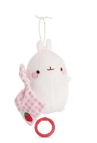 NICI Spieluhr Baby Einschlafhilfe MOLANG 15 cm mit sanfter, beruhigender Gute-Nacht-Melodie - Flauschiges Baby Geschenk Junge & Mädchen - 49475, Weiß