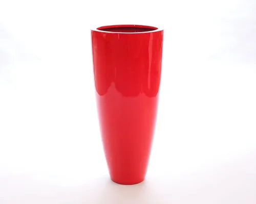 Elegant Einrichten Pflanzkübel Fiberglas Schale rund konisch D30xH60cm hochglanz rot - Garten-Zubehör: Hochglanz roter Pflanzkübel aus UV-beständigem Fiberglas, ideal für frische Akzente und robust für den Außenbereich. Handgearbeitet und farbecht, perfekt für stilvolle Bepflanzungen.