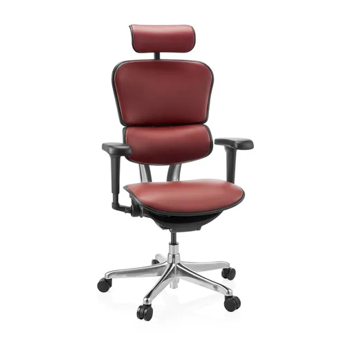 Ergonomischer Leder Bürostuhl Chefsessel ERGOHUMAN GEN2 - Bürostuhl mit Kopfstütze, ergonomisch gepolstert, ideal für langes Sitzen und maximale Unterstützung bei der Arbeit.