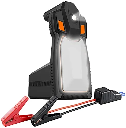revolt Warnleuchte: 4in1-Kfz-Starthilfe & Powerbank, 16 Ah, 1.200A, 230 V bis 120W, QC3.0 (Auto Starthilfe Powerbank Diesel, Akku, Apple iPhone Ladekabel)