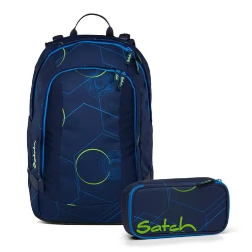 Satch Schulrucksack-Set AIR Blue Tech 2-teilig von satch