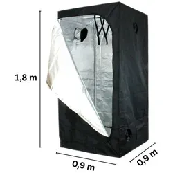 Growbird Gewächshaus Growbox 90x90x180 cm – Indoor Grow Zelt für Pflanzen - Robustes Growzelt für den Indoor-Anbau von bis zu 3 Pflanzen. Mit hochreflektierender Innenbeschichtung und stabiler Konstruktion bietet es optimale Bedingungen für Ihr Pflanzenwachstum.