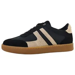 Damen-Sneaker black/beige Gr. 40 2303446 - Mit Memory Foam Einlage für optimalen Komfort, rutschhemmender Laufsohle und trendiger Strasssteinapplikation – der perfekte sportliche Look!