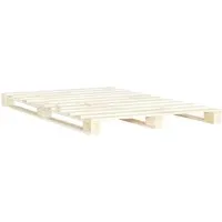vidaXL Kiefernholz Massiv Palettenbett 140x200cm - Lattenroste aus robustem Kiefernholz, zeitloses Design und hohe Stabilität für optimalen Schlafkomfort. Ideal für stilvolle Schlafzimmer!