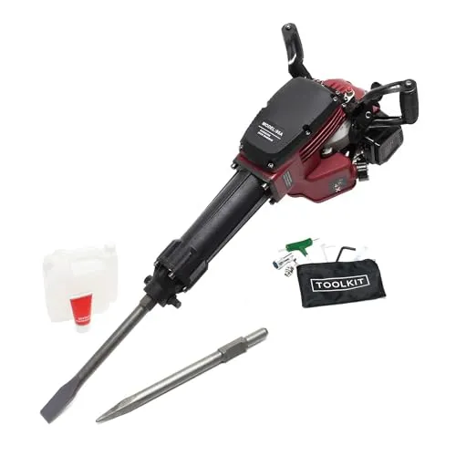 Wiltec Abbruchhammer 2.5PS 55J - Bohrmaschinen – Leistungsstarker 2,5 PS Motor mit 1500 Schlägen pro Minute für effiziente Abbrucharbeiten. Inklusive 2 Meißeln für maximale Flexibilität und Kontrolle.