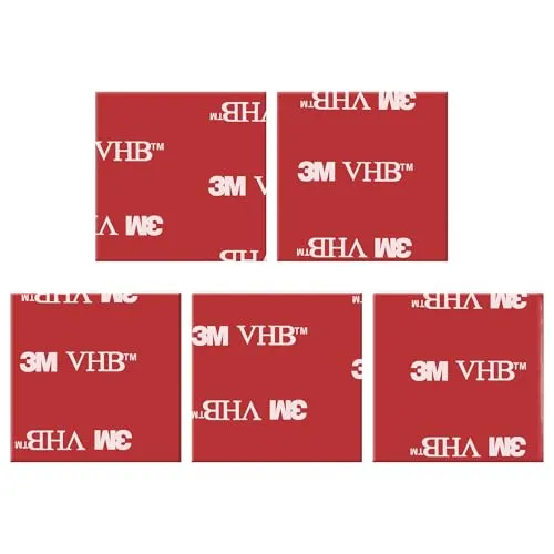 Doppelseitiges Klebeband Extra Stark, 5 Stück Doppelseitige Ersatz Klebepads kompatibel, Doppelseitige Klebepads Hochtemperaturbeständig, für Auto, Haus und Büro, Quadratisch, 30mmx30mm