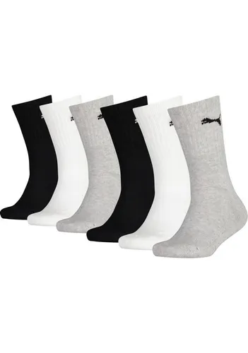 PUMA Socken PUMA JUNIOR CREW SOCK 6P ECOM (6-Paar, 6 Paar) gepolsterte Sohle für zusätzlichen Komfort