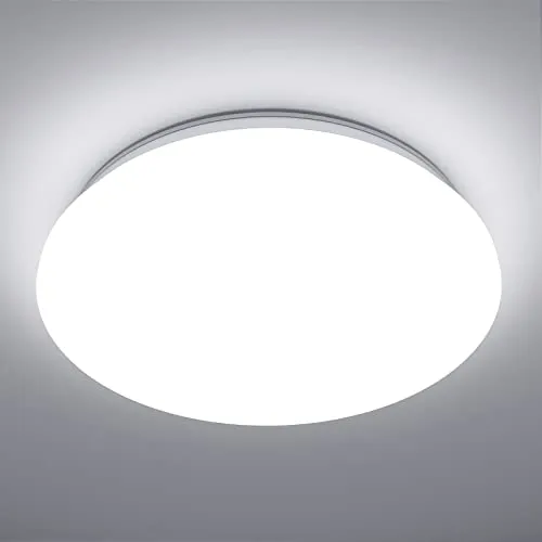 Lepro Deckenlampe 18W, LED Deckenleuchte Bad 1200LM Ø28cm 5000K für Badezimmer Flur Küche Wohnzimmer Schlafzimmer Balkon Licht, Rund Kaltweiß Badezimmerlampe, LED Panel Flach Lampe, IP20 Badlampe