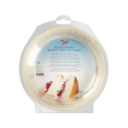 Tala Silikon-Backmatten, Antihaftbeschichtetes Backpapier für schnelles und einfaches Entformen, ideal für Brote und Kuchen, 18 cm Durchmesser