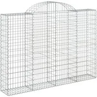 vidaXL Gabione mit Hochbogen 200x30x140/160 cm - Verzinktes Eisen für langlebige Gartenbarrieren - Gabionen für dekorative und schalldämmende Gartenbarrieren. Langlebiges, verzinktes Eisen mit stabiler Konstruktion, ideal für Wind- und Regenschutz.