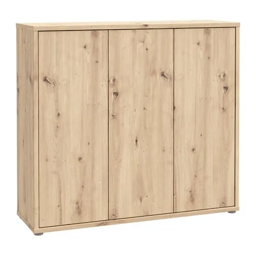 Xora Schuhschrank Alice Springs - Schuhschrank in Eiche Artisan, 3-türig mit 8 Fächern, ideal für stilvolle Schuhaufbewahrung und minimalistisches Design im Flur.
