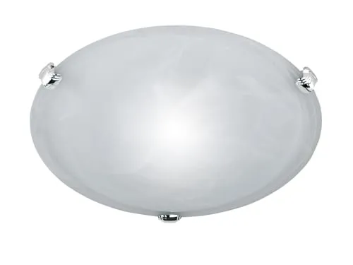 Trio Deckenleuchte Glas Durchmesser 30 cm 1x40W E27 weiss alabasterfarbig 6105011-01, Weiß