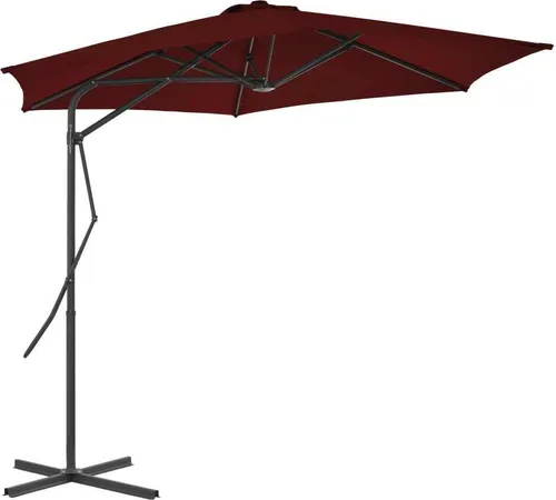 Maison Exclusive Sonnenschirm mit Stahl-Mast 300x230 cm Bordeauxrot