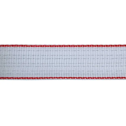 Weidezaunband TopLine Plus TriCOND 200 m - Weiß/Rot, 0,187 Ohm/m - Weidezäune & Pfähle, langlebiges und hochsichtbares Band für optimale Tierhaltung und Sicherheit.