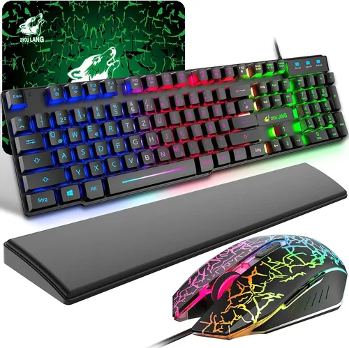 Gaming Tastatur und Maus Set mit Handballenauflage