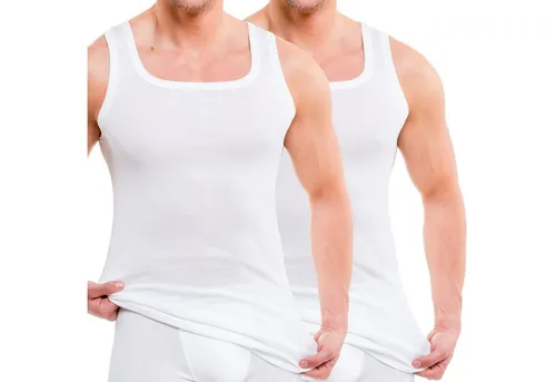 HERMKO Unterhemd 16025 (Pack, 2er) Baumwolle/Modal Tank Top breite Träger softweich Feinripp