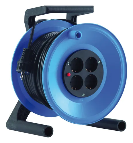 Hedi Kabeltrommel Kunststoff 25m H05VV3G x 1,5 IP20 - Kabeltrommel für Innenanwendungen, 25m Kabellänge, robustes Kunststoffgehäuse und ideal für den flexiblen Einsatz zu Hause oder im Büro.