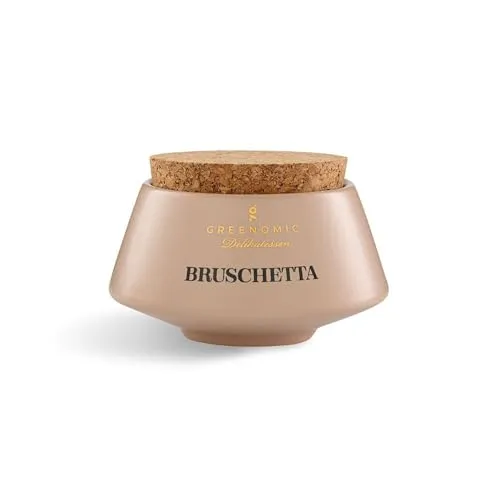 Greenomic Bruschetta Würzmischung 25g | Gewürzmischung in Keramik-Schale mit Korkverschluss | Japanisches Design