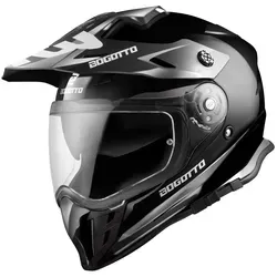 Bogotto Motocrosshelm V331 Enduro Helm, Notfallsystem-Polsterung (EQRS),integriertes Sonnenvisier schwarz XS