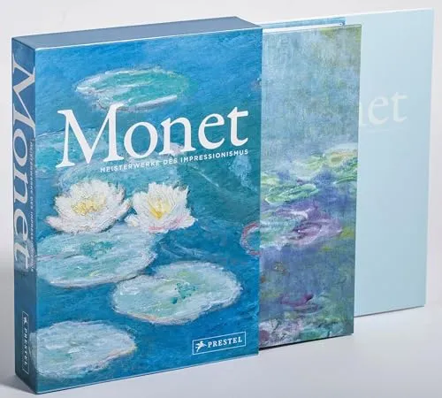 Monet: Meisterwerke des Impressionismus - Biografie über Claude Monet, präsentiert in einer edlen Leporello-Ausgabe mit Leinenbindung und Schmuckschuber – ideal für Kunstliebhaber und Sammler.
