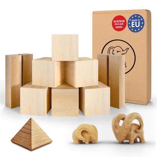 Eli Schnitzholz zum Schnitzen und Drechseln Lindenholz Rohlinge max 5x5x5cm