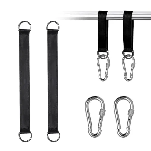 Luxoraiova 2 Stück Schaukel Aufhängung Set – Reißfeste Hängematte Befestigung mit Karabinern & D-Ringen, Baumschaukelgurt aus Nylon für Hängesessel, Gartenschaukel & Outdoor-Schaukel