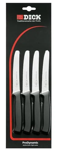 F. DICK Allzweckmesser-Set ProDynamic (4X Messer mit Klinge 12 cm, X55CrMo14 Stahl, nichtrostend, 56° HRC) 85700032, Schwarz