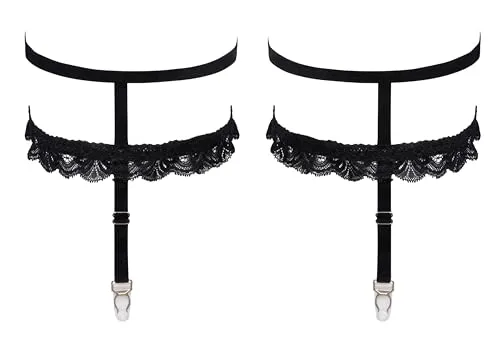 Cottelli Accessoires Straps-Strumpfband, Schwarz, S/M