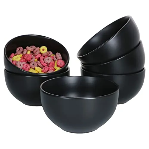 MamboCat Kattegat 6er Set Müslischalen I 500 ml I 6 Personen I Schwarz matt I Ø 14,5 cm I Schälchen, Bowl I Schüssel für Müsli, Salat, Dessert & Co. I Steingut-Geschirr