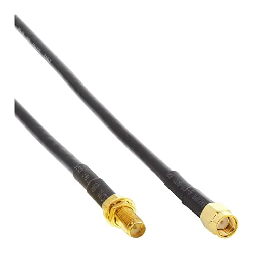 InLine 40864 WLAN Kabel, R-SMA-Stecker auf R-SMA-Kupplung, 4m