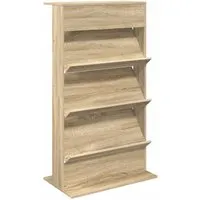 vidaXL Magazinregal Sonoma-Eiche 70 x 41 x 126 cm - Stylisches Holzwerkstoff-Zeitschriftenregal mit 3 freistehenden Regalen. Ideal zur ordentlichen Präsentation von Zeitschriften und Büchern. Perfekt für Wohnzimmer, Büro oder Schlafzimmer!