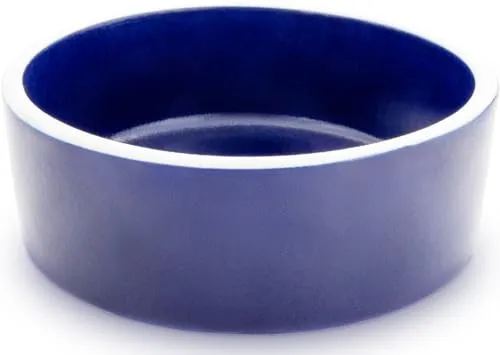 Kleintier Napf Futternapf Futterschale Futtertrog Ø15,5cm Höhe 5,5cm Näpfe für Haustiere Hamster Kaninchen Hase Nagetiere Kleintiere Hund Katze aus robuster, dickwandiger Keramik (Dunkelblau) 500 ml