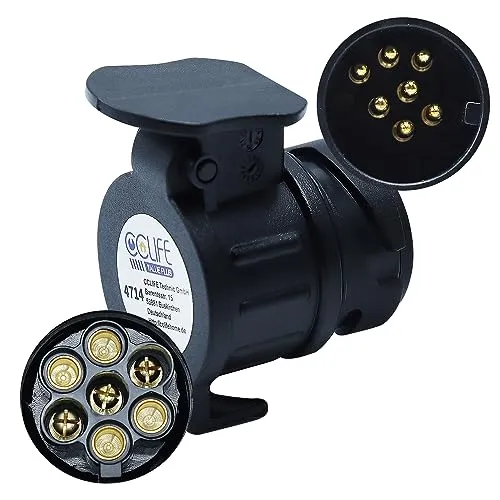 CCLIFE Anhänger Adapter 13 Polig auf 7 Polig Adapter für PKW und Anhänger 12V