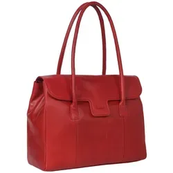 Benthill Henkeltasche Damen aus Echt Leder - Henkeltasche aus hochwertigem Echt-Leder in Rot, mit praktischem Reißverschlussfach für sichere Aufbewahrung und stilvollem Vintage-Design.