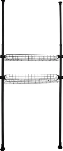 WENKO Herkules 2er Set Aufbewahrungskörbe - Regalkörbe aus robustem Stahl für das Teleskopsystem, ohne Bohren montierbar. Ideal zur stilvollen Organisation im begehbaren Kleiderschrank mit modernem Design und hoher Belastbarkeit.
