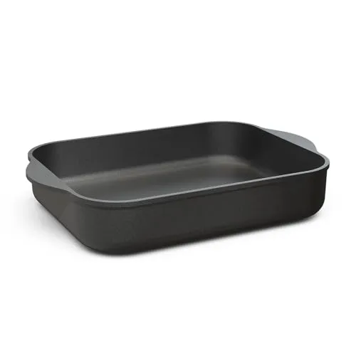 Hoffmann Aluguss Bratreine 32x24,5 cm - Induktionsgeeignet - Die vielseitige Bratreine aus robustem Aluminium-Handguss ermöglicht fettfreies Kochen mit idealer Wärmeverteilung. Ideal für Aufläufe und Gratins, leicht zu reinigen und nachhaltig durch den Hoffmann-Wiederbeschichtungsservice.