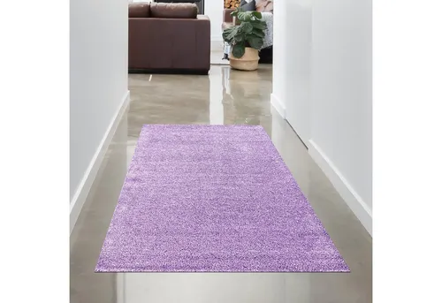 CARPETIA Modernes Wohndesign in Flieder - Luxuriöser Hochflor-Teppich 80 x 150 cm - Teppiche - Allergikerfreundlich und hautsympathisch, ideal für Fußbodenheizungen mit einem beeindruckenden Hochflor von ca. 30 mm für höchsten Komfort.