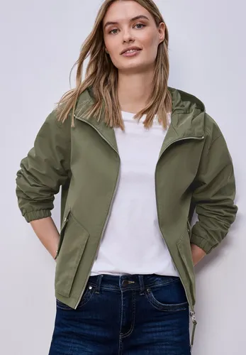 Street One Damen Kurze Jacke mit Kapuze in grün von Street One