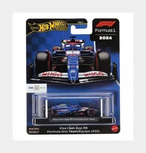 Hot Wheels VISA RB Formula 1 VCARB 01 TEAM 2024 - Yuki Tsunoda Modellauto - Detailliertes Druckgussmodell im Maßstab 1:64 mit einer Länge von ca. 8 cm. Perfekt für Sammler und Fans der Formel 1. Inklusive Ständer für eindrucksvolle Präsentation.