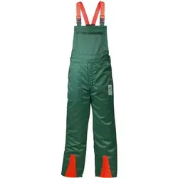 Forstschutz-Latzhose ERLE, orange/grün, Gr. 110