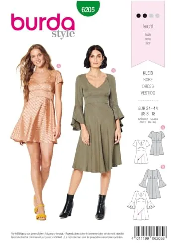 burda Schnittmuster Damen Kleid 6205