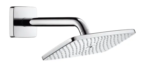 hansgrohe Raindance E Kopfbrause 240mm mit Brausearm - Brause für luxuriöse Regenwasser-Erlebnisse, 240mm Kopfbrause mit verstellbarem Winkel und abnehmbarer Strahlscheibe für einfache Reinigung.